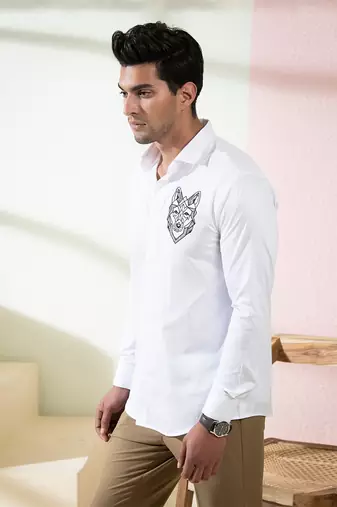 White Bianco Wolf Shirt