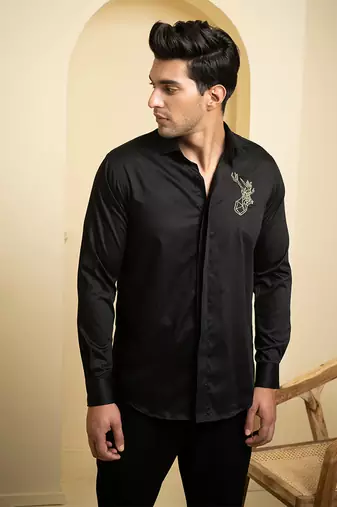 Black Perto Reindeer Shirt