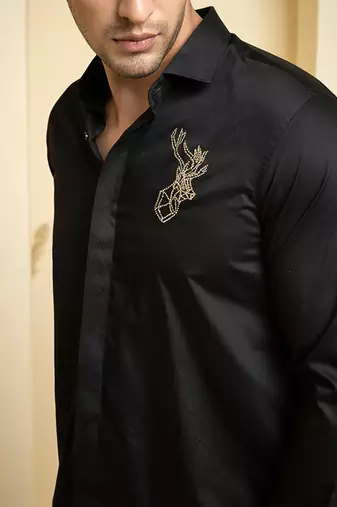 Black Perto Reindeer Shirt