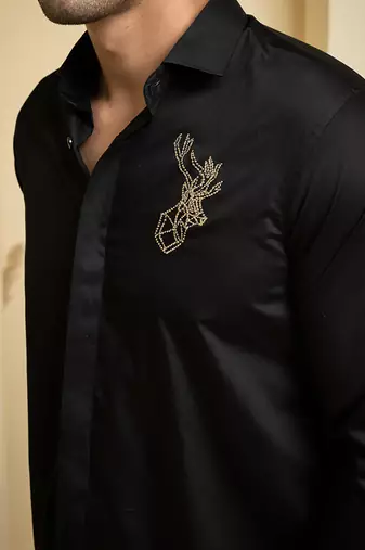 Black Perto Reindeer Shirt