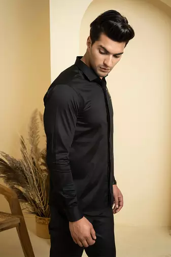 Black Perto Crane Shirt