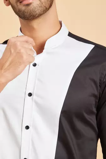 Black & White Clear Cut Pattern Shirt