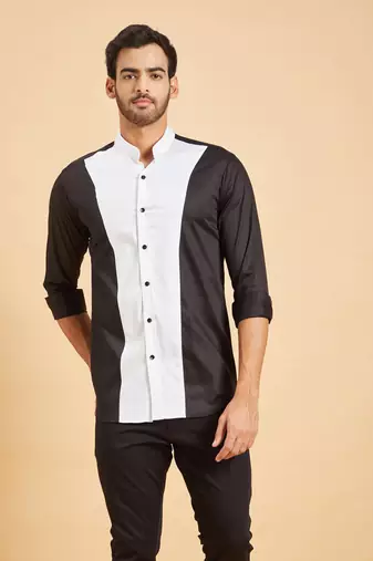Black & White Clear Cut Pattern Shirt