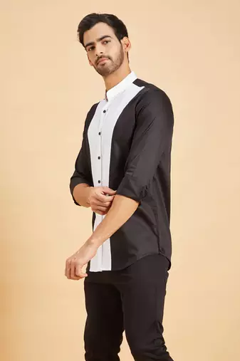 Black & White Clear Cut Pattern Shirt
