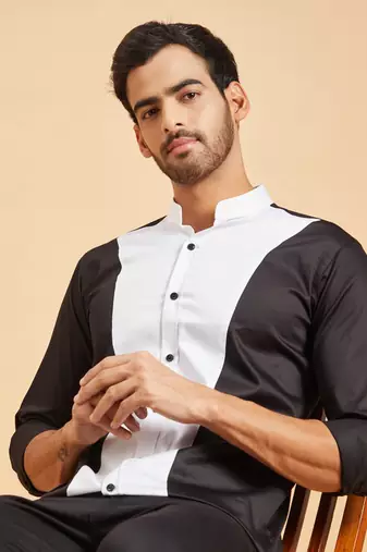 Black & White Clear Cut Pattern Shirt