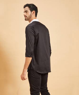 Black & White Clear Cut Pattern Shirt 8