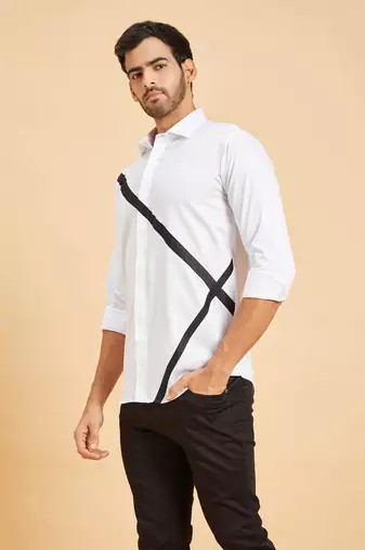 White Scale Pattern Shirt