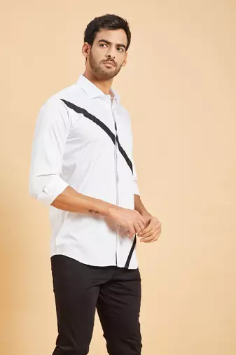 White Scale Pattern Shirt