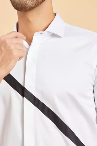 White Scale Pattern Shirt