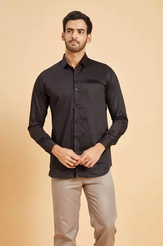 Black Ragic Pintuck Shirt