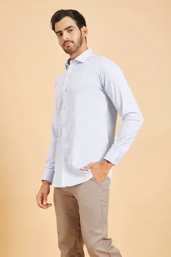 Sky Blue Skii Collar Shirt