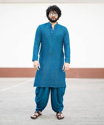 Teal Blue Mirror Kurta Set 1