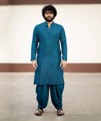 Teal Blue Mirror Kurta Set 4