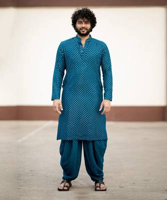 Teal Blue Mirror Kurta Set 5