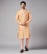 Peach Natural Dye Kurta Coord Set