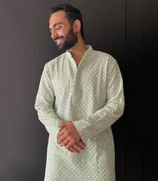 Pista Green Mirror Kurta