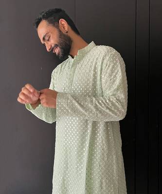 Pista Green Mirror Kurta 3