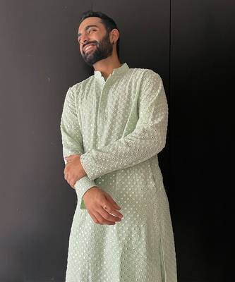 Pista Green Mirror Kurta 4