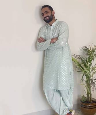 Pista Green Mirror Kurta 1