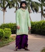 Green Silk Kurta Set