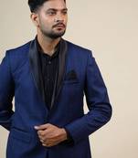 Blue Checkered Designer Tuxedo Set