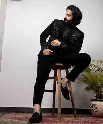Navy Designer Double Breasted Blazer 4