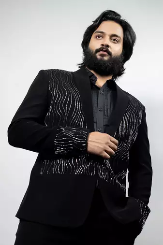 Navy Designer Double Breasted Blazer