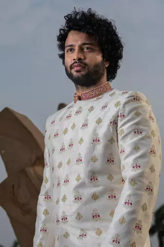 Irenic White Sherwani