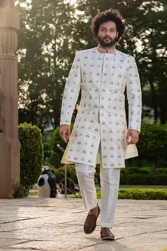 Irenic White Sherwani