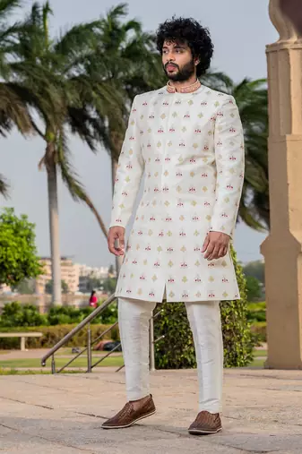 Irenic White Sherwani