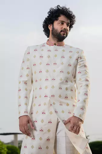 Irenic White Sherwani