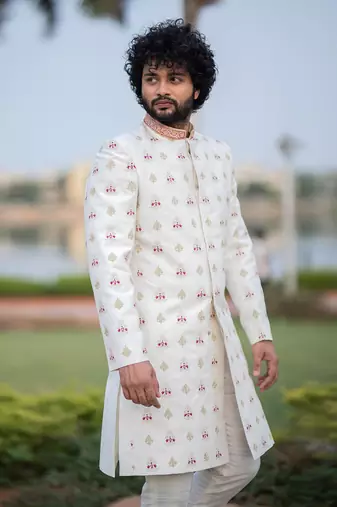 Irenic White Sherwani