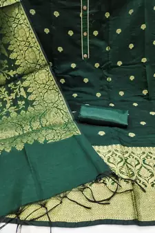 Green woven Art Silk blend salwar