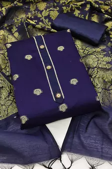 Blue woven Art Silk blend salwar