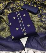 Blue woven Art Silk blend salwar