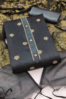 Grey woven Art Silk blend salwar