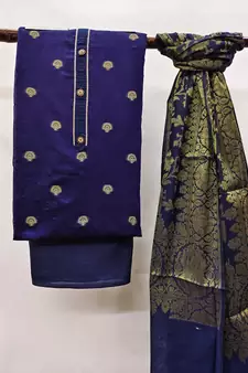 Blue woven Art Silk blend salwar