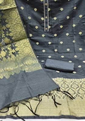 Grey woven Art Silk blend salwar 2