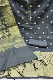 Grey woven Art Silk blend salwar
