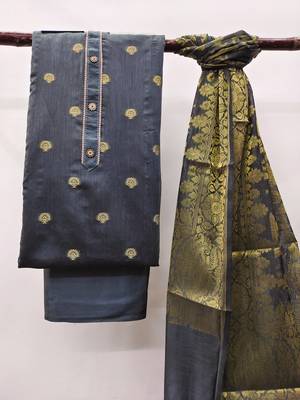 Grey woven Art Silk blend salwar 3