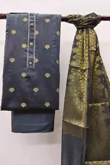 Grey woven Art Silk blend salwar