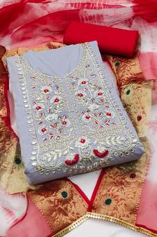 Grey moti cambric salwar