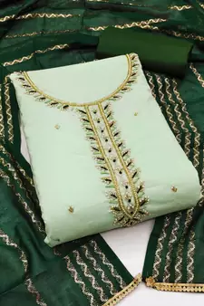 Light-green woven cambric salwar