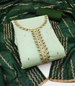 Light-green woven cambric salwar