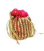 Pink floral motif Designer potli