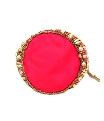 Pink floral motif Designer potli 2
