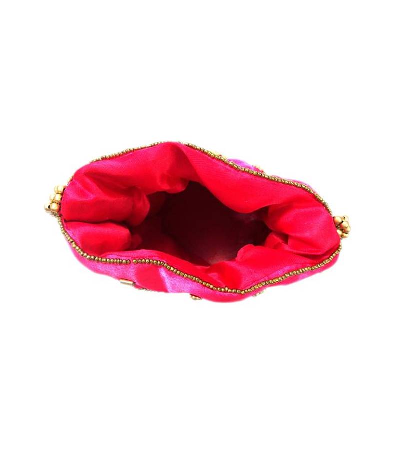 Pink floral motif Designer potli