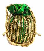 Green floral motif Designer potli