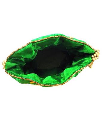 Green floral motif Designer potli 2