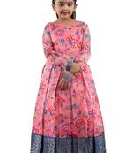 Shivangi Pink Algae Long Gown for Girls - Pink